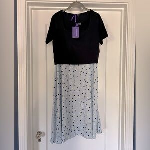 Seraphine 2 Piece Blue Polka Dot Maternity and Nursing Dress